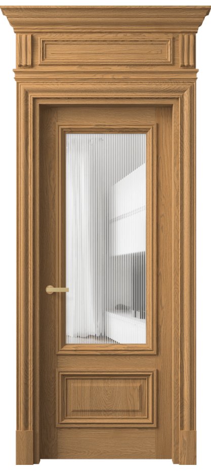 Межкомнатная дверь Антик 7306 Дуб пшеничный матовый Рифлёное стекло "Дюна", триплекс Цена 268949 ₽ | Volhovec