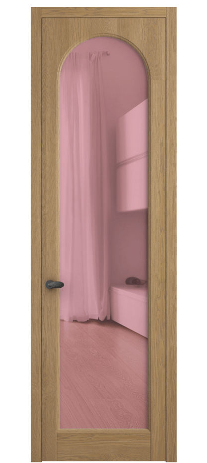 Межкомнатная дверь Палаццо 6804 Дуб пшеничный матовый Прозрачное розовое стекло, триплекс Цена 8000 AZE | Volhovec