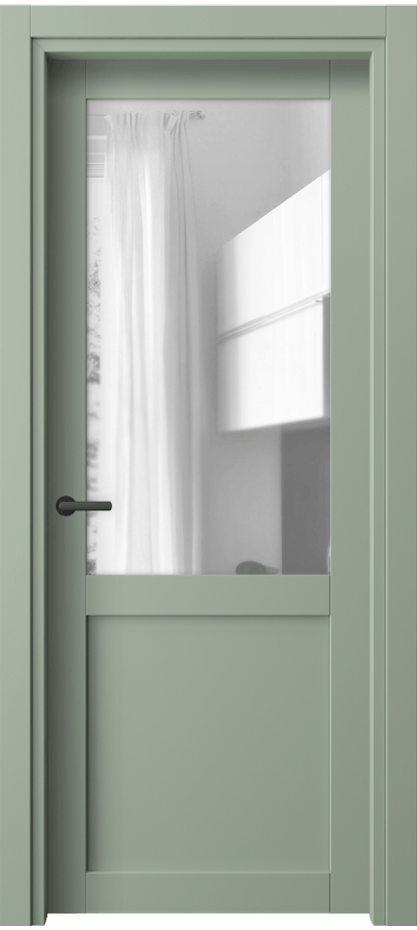 Межкомнатная дверь Neo// 2122 ПЭТ светло-оливковый Прозрачное стекло, триплекс Цена 1270 AZE | Volhovec