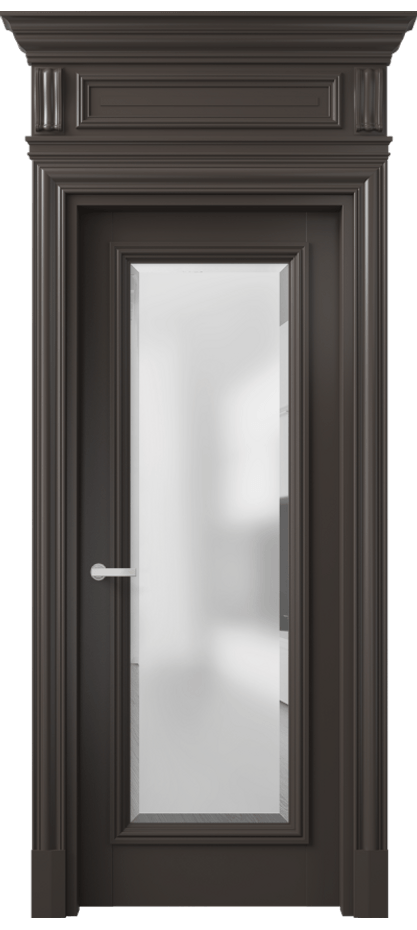 Межкомнатная дверь Antique 7300 Бук антрацит Сатинированное стекло с фацетом Цена 8580 AZE | Volhovec