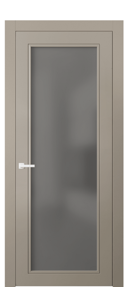 Межкомнатная дверь Neo Classic 8000 Матовый бисквитный Сатинированное серое стекло, триплекс Цена 3890 AZE | Volhovec