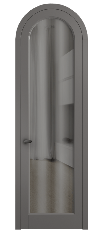 Межкомнатная дверь Палаццо 6814 Матовый классический серый Рифлёное серое стекло "Дюна", триплекс Цена 6800 AZE | Volhovec