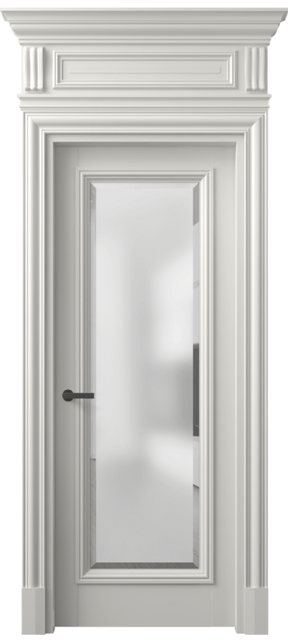 Межкомнатная дверь Антик 7300 Матовый серый Сатинированное стекло с фацетом Цена 8720 AZE | Volhovec