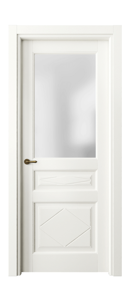 Межкомнатная дверь Тоскана Ромбо 6344 Матовый жемчужный Сатинированное стекло Цена 5160 AZE | Volhovec