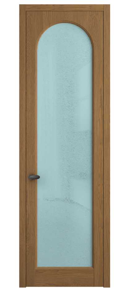 Межкомнатная дверь Палаццо 6804 Дуб пряный матовый Фактурное голубое стекло "Лёд", триплекс Цена 8300 AZE | Volhovec