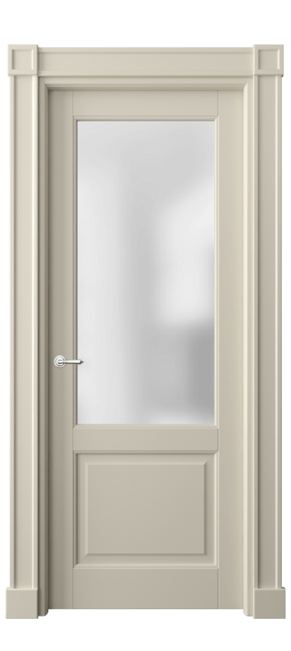Межкомнатная дверь Тоскана Плано 6302 Матовый бежево-серый Сатинированное стекло Цена 6650 AZE | Volhovec