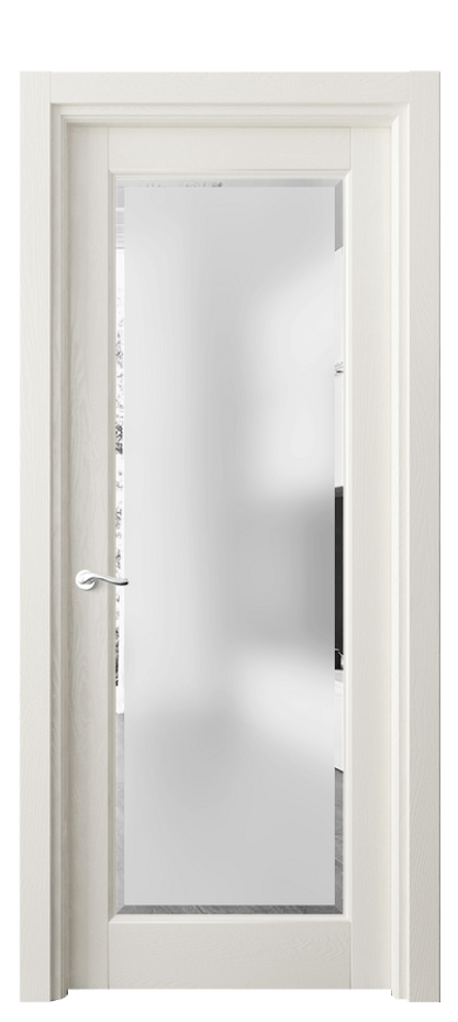 Межкомнатная дверь Лигнум 0700 Дуб жемчуг Сатинированное стекло с фацетом Цена 6850 AZE | Volhovec