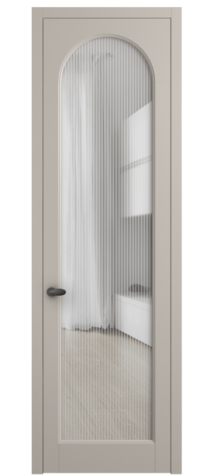 Межкомнатная дверь Палаццо 6804 Матовый светло-бежевый Рифлёное стекло "Мору", триплекс Цена 5470 AZE | Volhovec