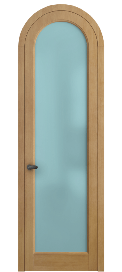 Межкомнатная дверь Палаццо 6814 Бук натуральный матовый Сатинированное голубое стекло, триплекс Цена 9000 AZE | Volhovec