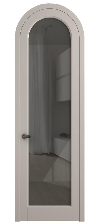 Межкомнатная дверь Палаццо 6814 Матовый светло-бежевый Рефлективное серое стекло "Стопсол", калёное Цена 6900 AZE | Volhovec