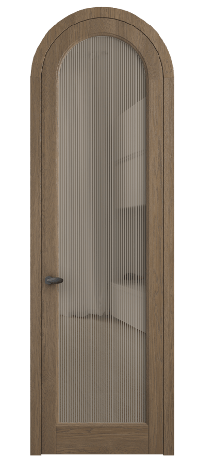 Межкомнатная дверь Палаццо 6814 Дуб джутовый матовый Рифлёное бронзовое стекло "Дюна", триплекс Цена 11300 AZE | Volhovec