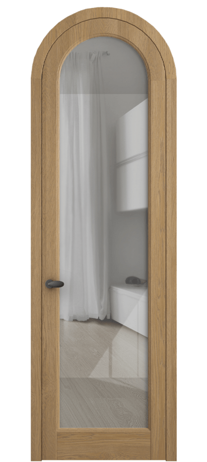 Межкомнатная дверь Палаццо 6814 Дуб пшеничный матовый Рефлективное прозрачное стекло "Стопсол", калёное Цена 11200 AZE | Volhovec