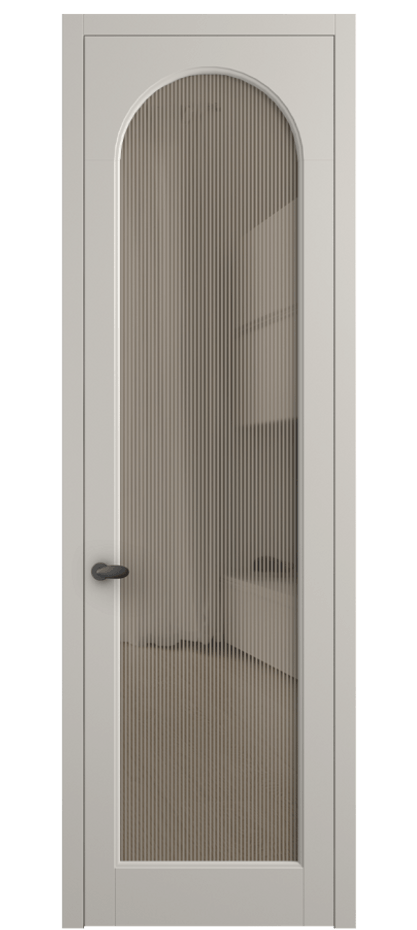 Межкомнатная дверь Палаццо 6804 Матовый облачно-серый Рифлёное бронзовое стекло "Дюна", триплекс Цена 5400 AZE | Volhovec