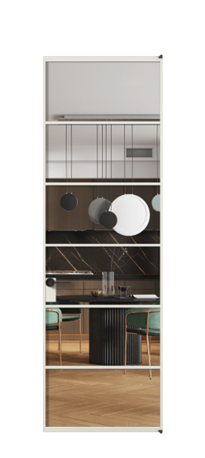 Алюминиевая дверь АЛПЛ040.04 Алюминий серый Прозрачное стекло "Crystal Vision", калёное, 6 мм Цена 121772  | Volhovec