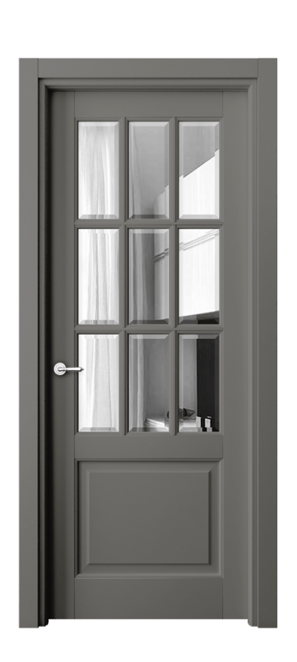 Межкомнатная дверь Тоскана Грильято 6312 Матовый классический серый Двустороннее зеркало с фацетом, триплекс Цена 6200 AZE | Volhovec
