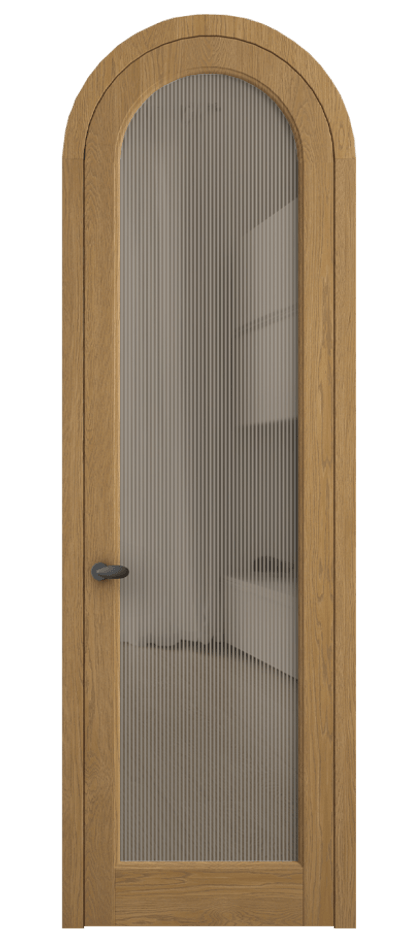 Межкомнатная дверь Палаццо 6814 Дуб солнечный матовый Рифлёное бронзовое стекло "Дюна", триплекс Цена 11100 AZE | Volhovec