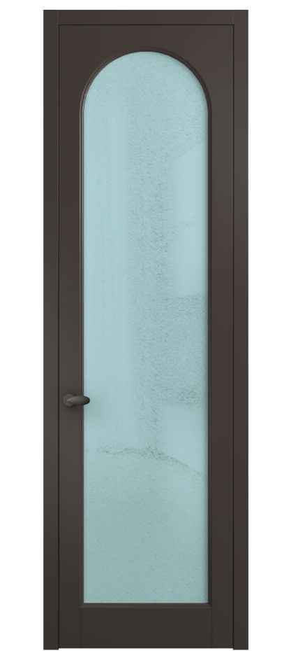 Межкомнатная дверь Палаццо 6804 Матовый антрацит Фактурное голубое стекло "Лёд", триплекс Цена 5400 AZE | Volhovec