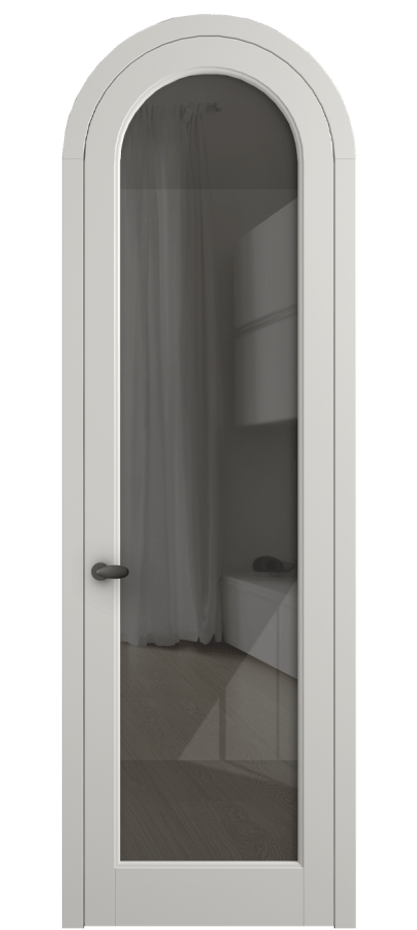 Межкомнатная дверь Палаццо 6814 Матовый серый Рефлективное серое стекло "Стопсол", калёное Цена 6900 AZE | Volhovec