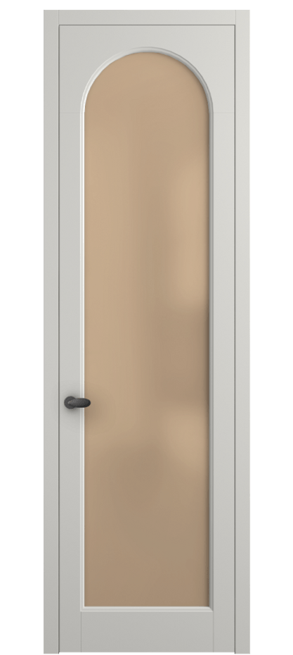 Межкомнатная дверь Палаццо 6804 Матовый серый Сатинированное оранжевое стекло, триплекс Цена 5100 AZE | Volhovec