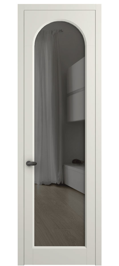 Межкомнатная дверь Палаццо 6804 Матовый жемчужный Прозрачное серое стекло, триплекс Цена 5100 AZE | Volhovec