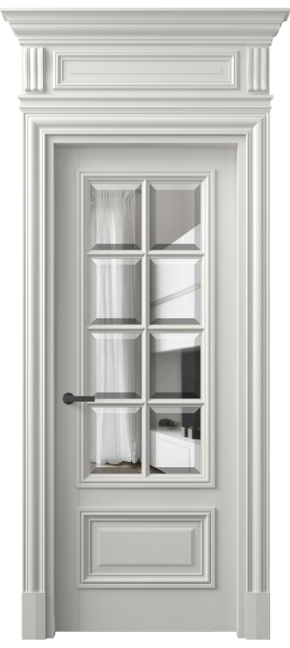 Межкомнатная дверь Антик 7316 Матовый серый Прозрачное стекло с фацетом Цена 181709 ₽ | Volhovec