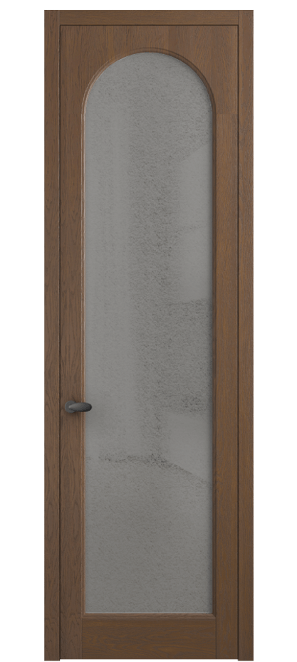 Межкомнатная дверь Палаццо 6804 Дуб каштановый матовый Фактурное серое стекло "Лёд", триплекс Цена 8300 AZE | Volhovec