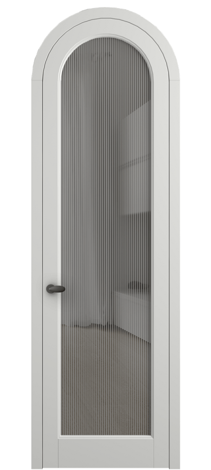 Межкомнатная дверь Палаццо 6814 Матовый светло-серый Рифлёное серое стекло "Дюна", триплекс Цена 6800 AZE | Volhovec