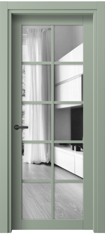 Межкомнатная дверь Neo// 2106 ПЭТ светло-оливковый Двустороннее зеркало, триплекс Цена 1970 AZE | Volhovec