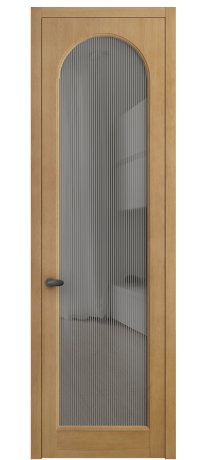 Межкомнатная дверь Палаццо 6804 Бук натуральный матовый Рифлёное серое стекло "Дюна", триплекс Цена 6600 AZE | Volhovec