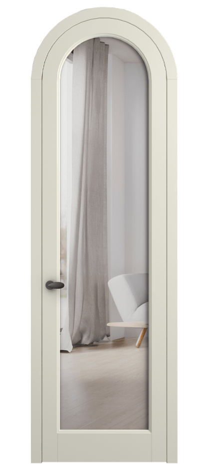 Межкомнатная дверь Палаццо 6814 Матовый молочно-белый Двустороннее зеркало, триплекс Цена 6600 AZE | Volhovec