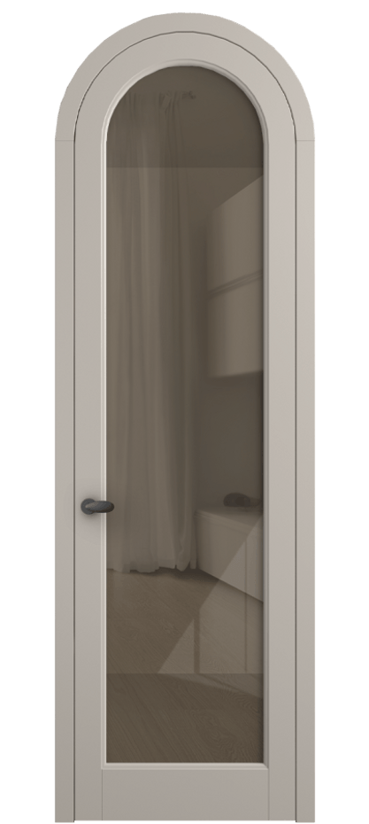 Межкомнатная дверь Палаццо 6814 Матовый светло-бежевый Рефлективное бронзовое стекло "Стопсол", калёное Цена 6900 AZE | Volhovec