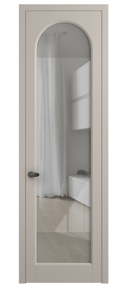 Межкомнатная дверь Палаццо 6804 Матовый светло-бежевый Рефлективное прозрачное стекло "Стопсол", калёное Цена 5500 AZE | Volhovec