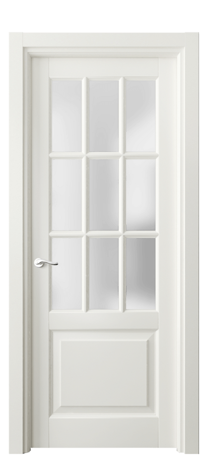 Межкомнатная дверь Лигнум 0748 Матовый жемчужный Сатинированное стекло Цена 115299 ₽ | Volhovec