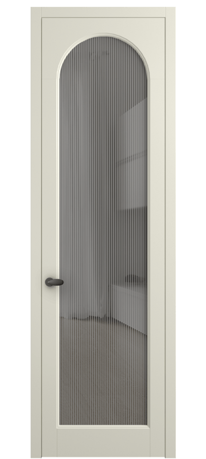 Межкомнатная дверь Палаццо 6804 Матовый молочно-белый Рифлёное серое стекло "Дюна", триплекс Цена 5400 AZE | Volhovec