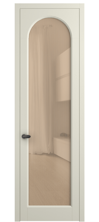 Межкомнатная дверь Палаццо 6804 Матовый молочно-белый Рифлёное оранжевое стекло "Дюна", триплекс Цена 5400 AZE | Volhovec