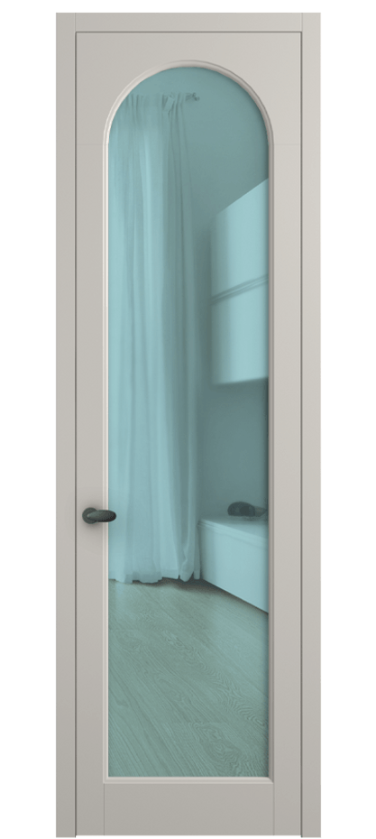 Межкомнатная дверь Палаццо 6804 Матовый облачно-серый Прозрачное голубое стекло, триплекс Цена 97029 ₽ | Volhovec