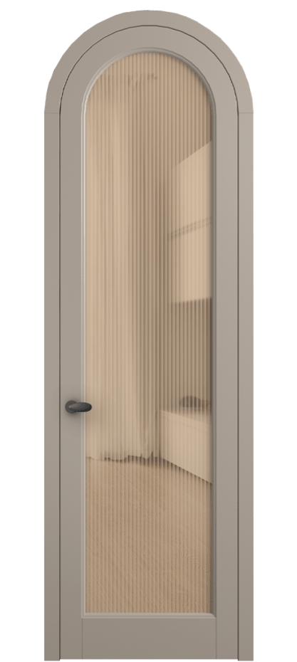 Межкомнатная дверь Палаццо 6814 Матовый бисквитный Рифлёное оранжевое стекло "Мору", триплекс Цена 6900 AZE | Volhovec