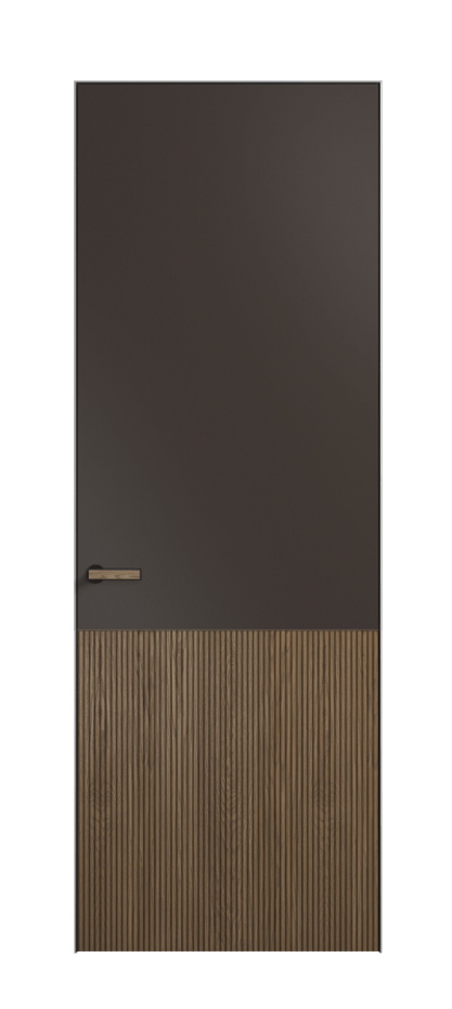 Межкомнатная дверь Velvet 8204 Дуб джутовый матовый - Матовый антрацит. Цена 6400  | Volhovec