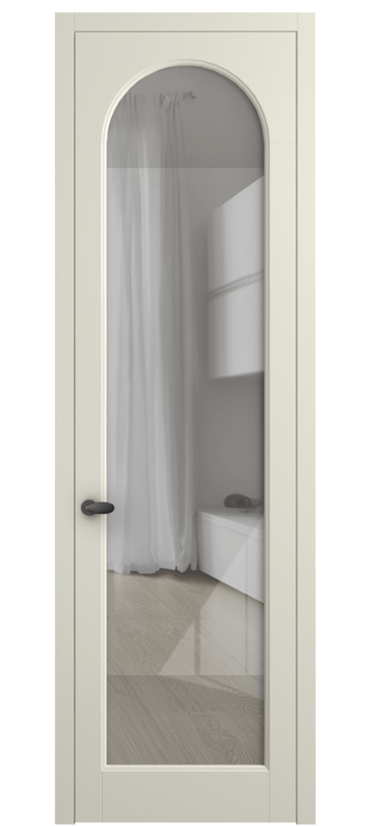 Межкомнатная дверь Палаццо 6804 Матовый молочно-белый Рефлективное прозрачное стекло "Стопсол", калёное Цена 5500 AZE | Volhovec