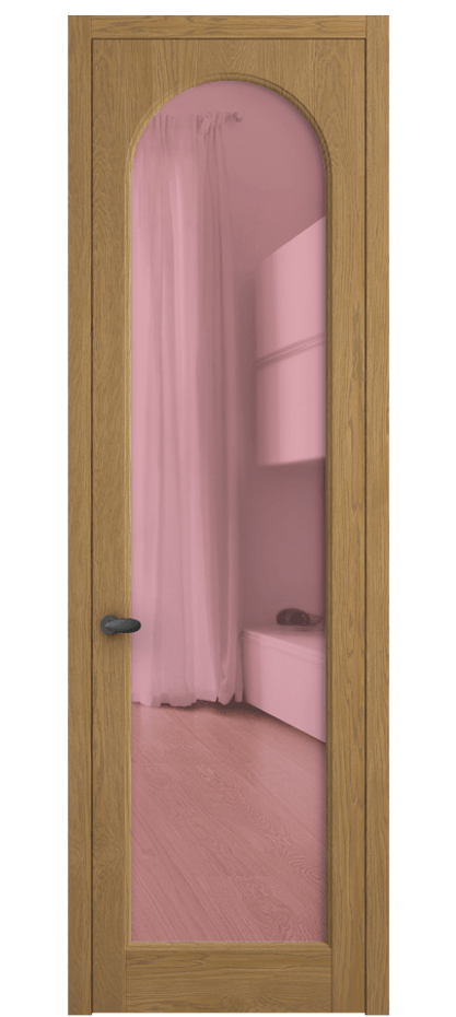 Межкомнатная дверь Палаццо 6804 Дуб солнечный матовый Прозрачное розовое стекло, триплекс Цена 8000 AZE | Volhovec