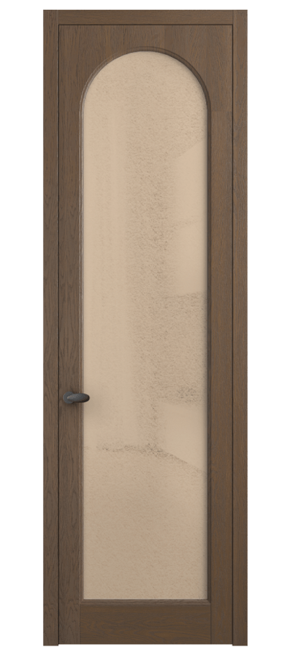 Межкомнатная дверь Палаццо 6804 Дуб туманный матовый Фактурное оранжевое стекло "Лёд", триплекс Цена 8300 AZE | Volhovec