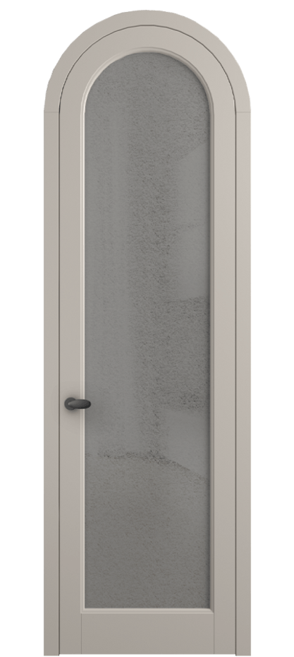 Межкомнатная дверь Палаццо 6814 Матовый светло-бежевый Фактурное серое стекло "Лёд", триплекс Цена 7000 AZE | Volhovec