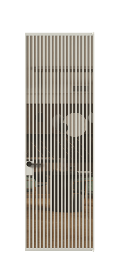 Алюминиевая дверь АЛПЛ040.06 Алюминий тёплый серый Прозрачное оранжевое стекло, триплекс Цена 12020  | Volhovec