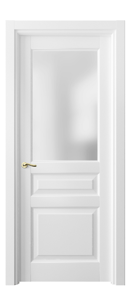 Межкомнатная дверь Лигнум 0710 Матовый белоснежный Сатинированное стекло Цена 5170 AZE | Volhovec