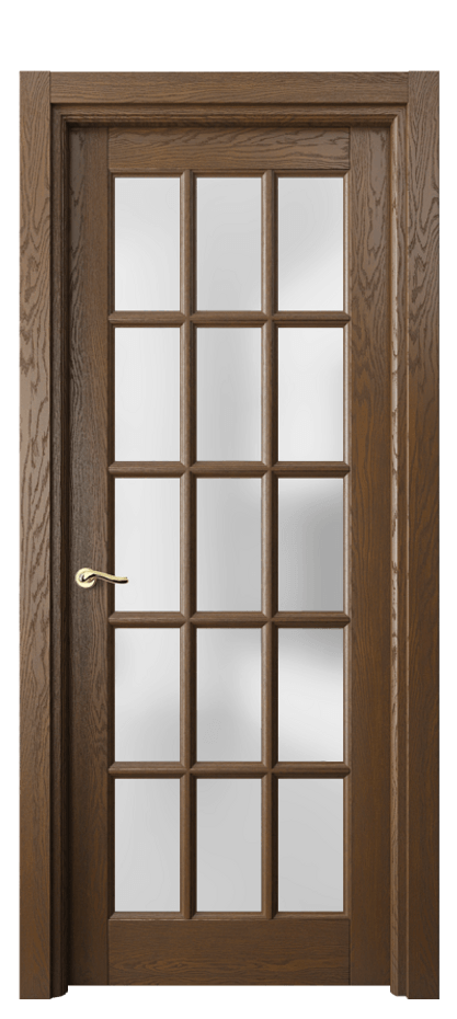 Межкомнатная дверь Лигнум 0708 Дуб королевский брашированный Сатинированное стекло Цена 8970 AZE | Volhovec