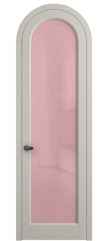 Межкомнатная дверь Палаццо 6814 Матовый облачно-серый Фактурное розовое стекло "Лёд", триплекс Цена 6800 AZE | Volhovec