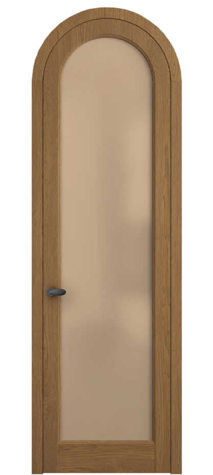 Межкомнатная дверь Палаццо 6814 Дуб пряный матовый Сатинированное оранжевое стекло, триплекс Цена 11000 AZE | Volhovec