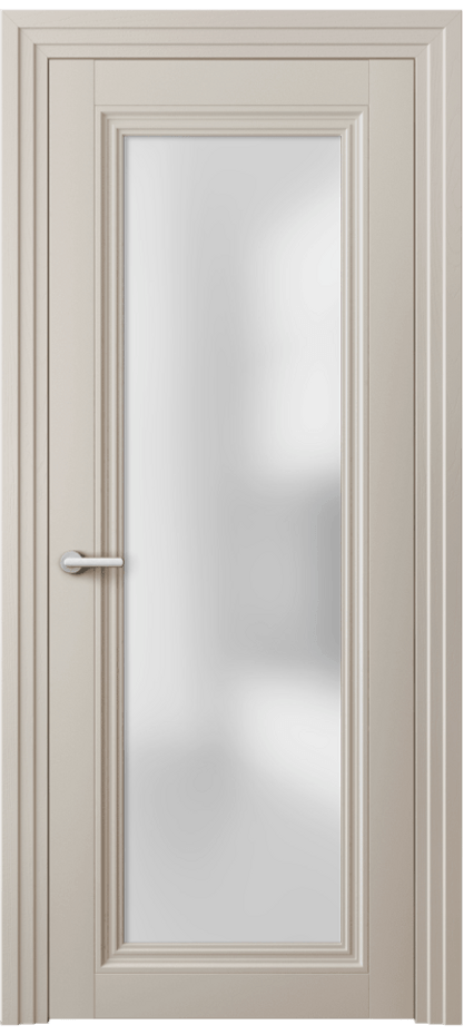 Межкомнатная дверь Центро 2502 Матовый светло-бежевый Сатинированное стекло Цена 3890 AZE | Volhovec