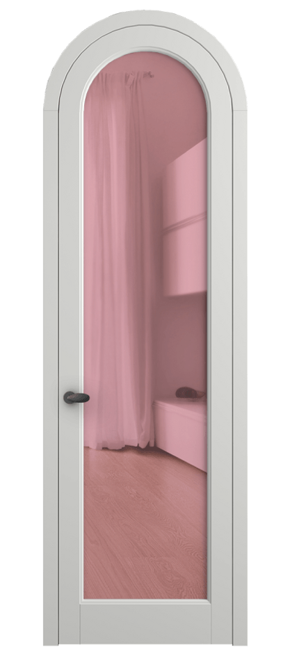 Межкомнатная дверь Палаццо 6814 Матовый светло-серый Прозрачное розовое стекло, триплекс Цена 6500 AZE | Volhovec