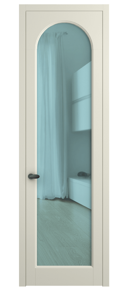 Межкомнатная дверь Палаццо 6804 Матовый молочно-белый Прозрачное голубое стекло, триплекс Цена 5100 AZE | Volhovec